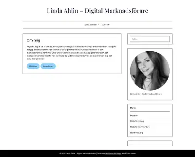 Hemsida skapad av Onlinemarknadsförare Linda Ahlin